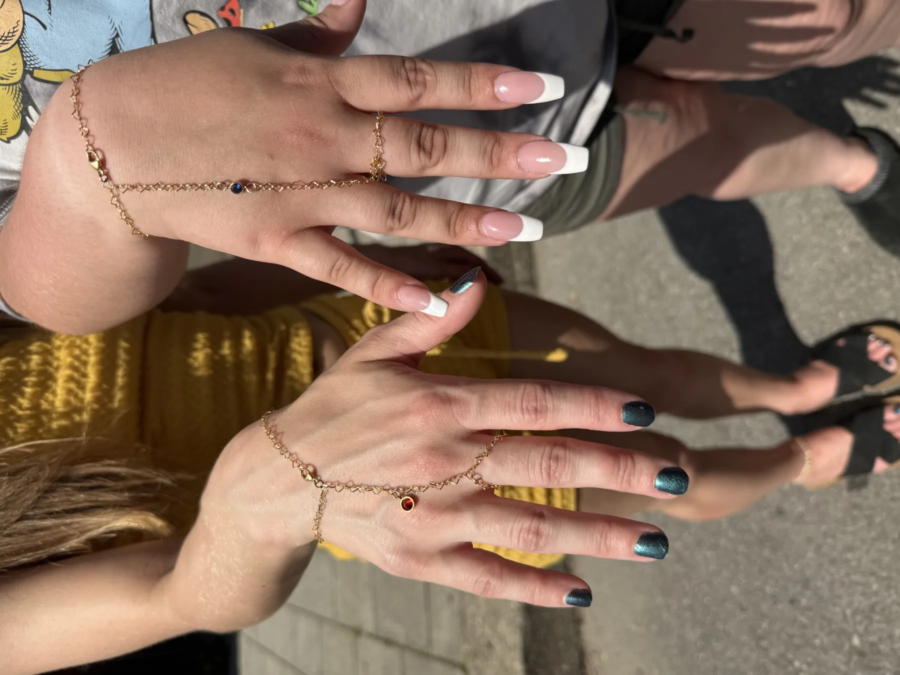 Bridal party with matching bracelets